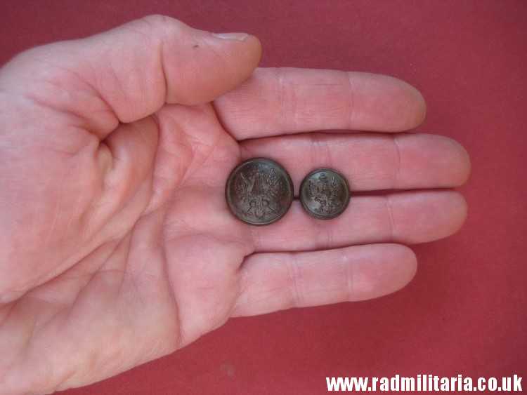 & pre 1939 SET of 2 Polish MILITARY BUTTONS large size & small size, maker: K. Jasinski Poznan - metal detecting find. - Image 7
