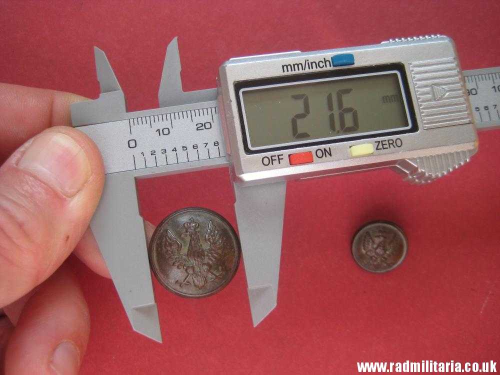 & pre 1939 SET of 2 Polish MILITARY BUTTONS large size & small size, maker: K. Jasinski Poznan - metal detecting find. - Image 11