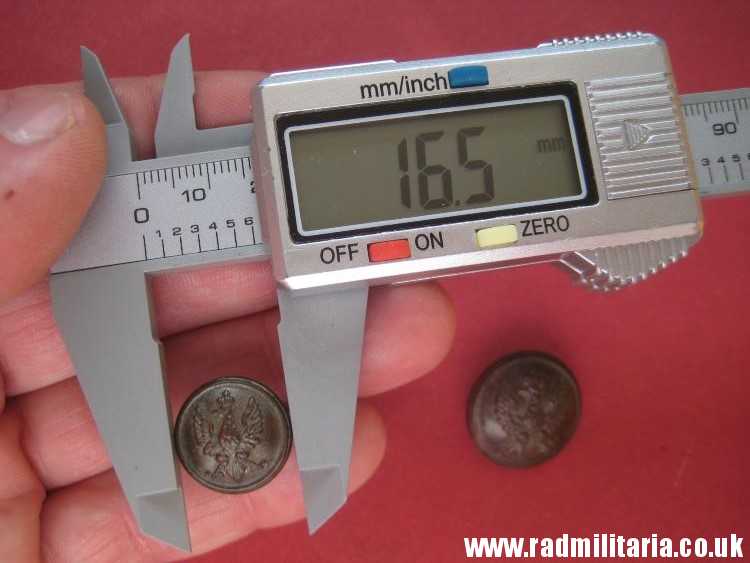 & pre 1939 SET of 2 Polish MILITARY BUTTONS large size & small size, maker: K. Jasinski Poznan - metal detecting find. - Image 12