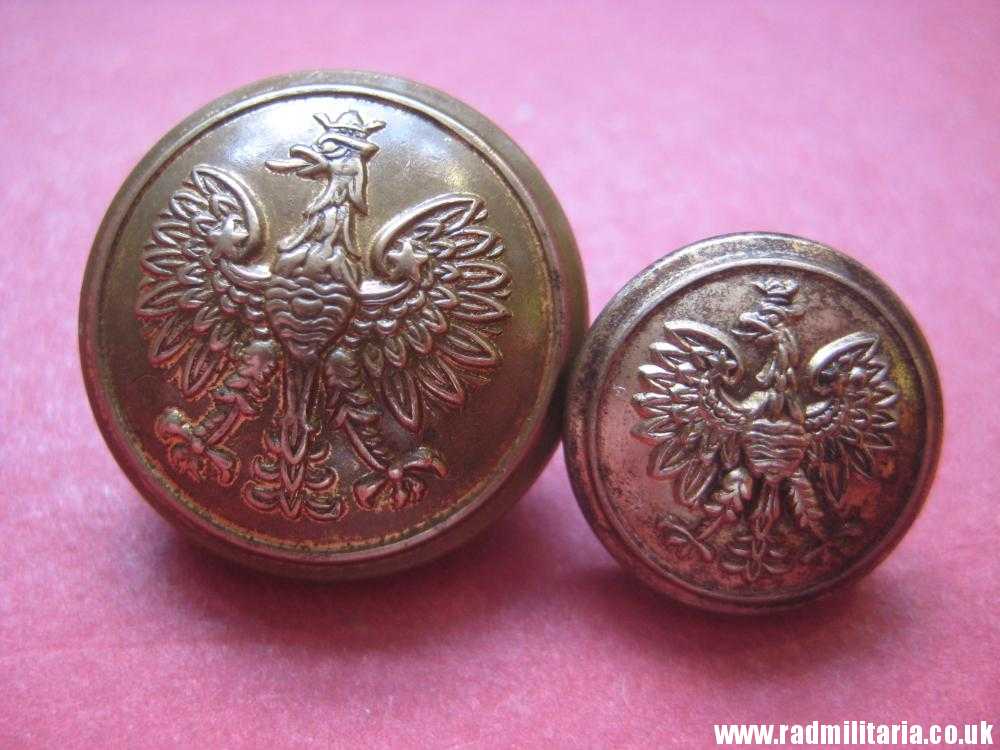 & WW2 RAF 2 Polish MILITARY BUTTONS - SET of 2, marked: FIRMIN London. Polish Air Force. - Image 2