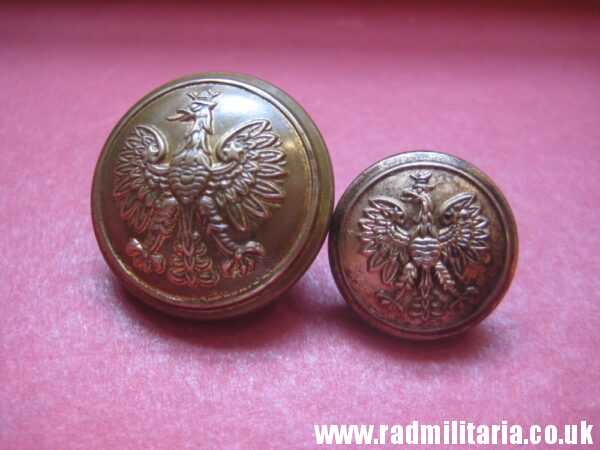 & WW2 RAF 2 Polish MILITARY BUTTONS - SET of 2, marked: FIRMIN London. Polish Air Force. - Image 5