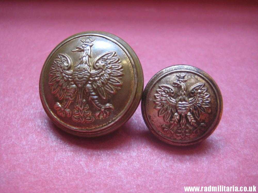 & WW2 RAF 2 Polish MILITARY BUTTONS - SET of 2, marked: FIRMIN London. Polish Air Force. - Image 5