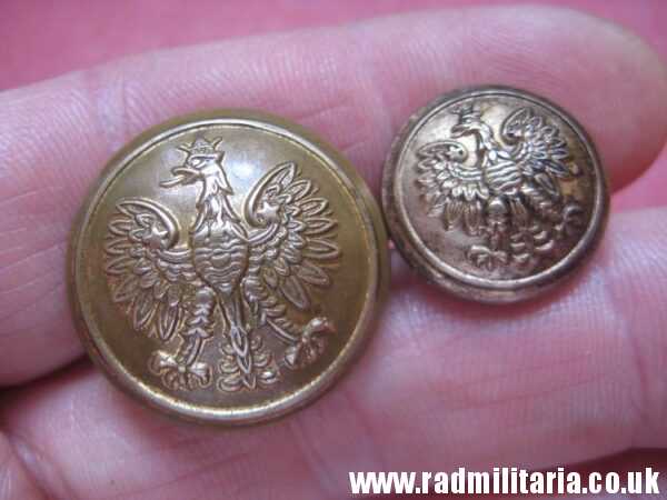 & WW2 RAF 2 Polish MILITARY BUTTONS - SET of 2, marked: FIRMIN London. Polish Air Force. - Image 12