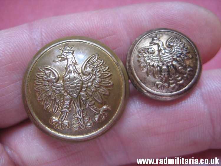 & WW2 RAF 2 Polish MILITARY BUTTONS - SET of 2, marked: FIRMIN London. Polish Air Force. - Image 12