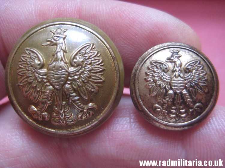 & WW2 RAF 2 Polish MILITARY BUTTONS - SET of 2, marked: FIRMIN London. Polish Air Force. - Image 14