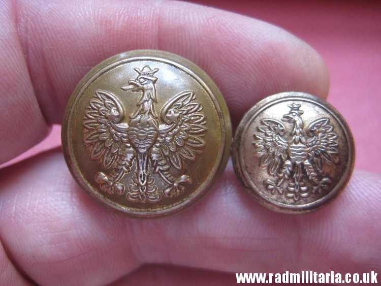 & WW2 RAF 2 Polish MILITARY BUTTONS - SET of 2, marked: FIRMIN London. Polish Air Force. - Image 15