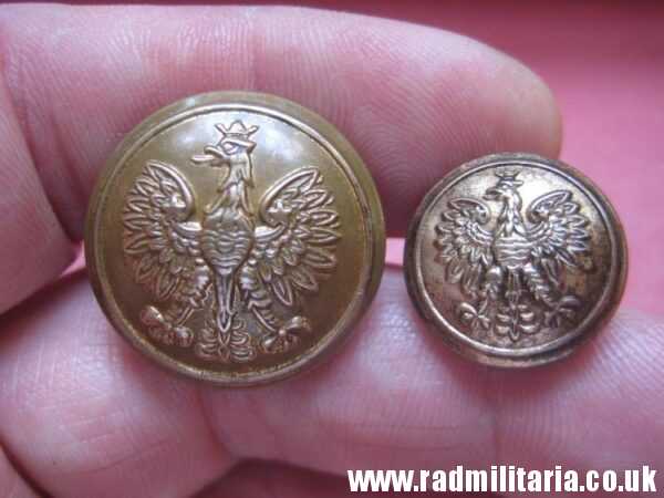 & WW2 RAF 2 Polish MILITARY BUTTONS - SET of 2, marked: FIRMIN London. Polish Air Force. - Image 16