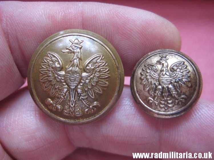 & WW2 RAF 2 Polish MILITARY BUTTONS - SET of 2, marked: FIRMIN London. Polish Air Force. - Image 16