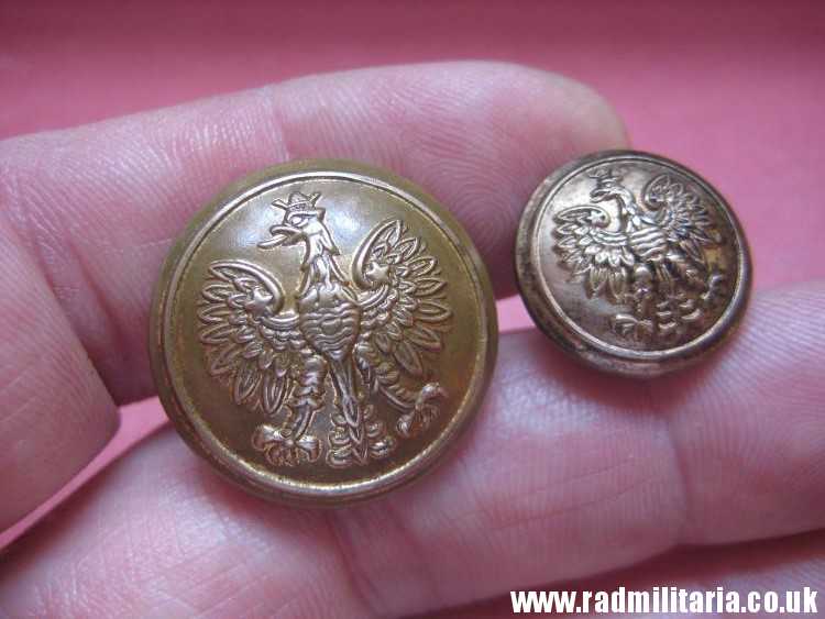& WW2 RAF 2 Polish MILITARY BUTTONS - SET of 2, marked: FIRMIN London. Polish Air Force. - Image 17