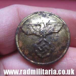 & WW2 German metal BUTTON with EAGLE, Deutsche Reichsbahn?