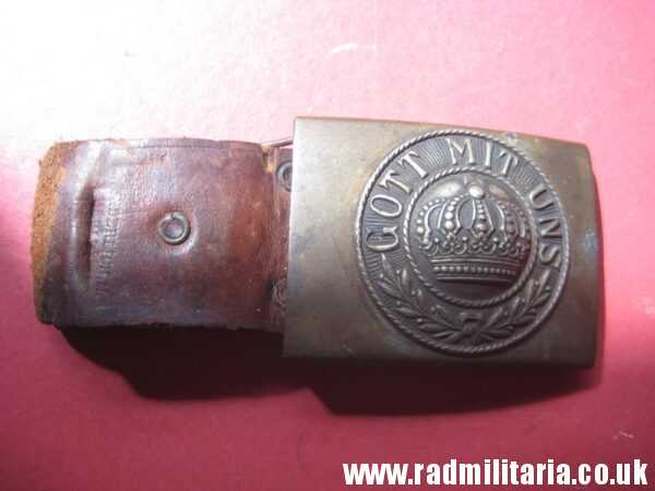 & WW1 German BELT BUCKLE with leather. 100% genuine - as found. Maker: ENDERLICH. N. BERLIN. - Image 2