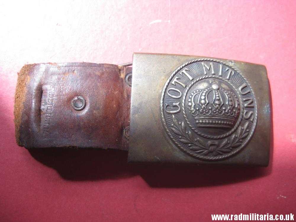 & WW1 German BELT BUCKLE with leather. 100% genuine - as found. Maker: ENDERLICH. N. BERLIN. - Image 2