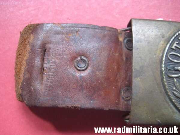& WW1 German BELT BUCKLE with leather. 100% genuine - as found. Maker: ENDERLICH. N. BERLIN. - Image 16