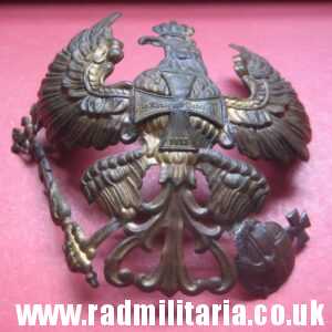 & WW1 original German pickelhaube EAGLE CAP BADGE - metal detecting find.