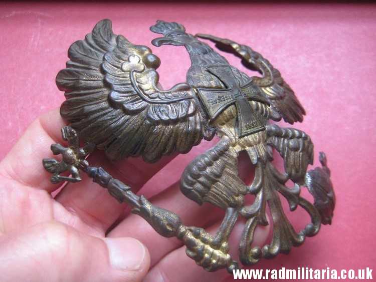 & WW1 original German pickelhaube EAGLE CAP BADGE - metal detecting find. - Image 11