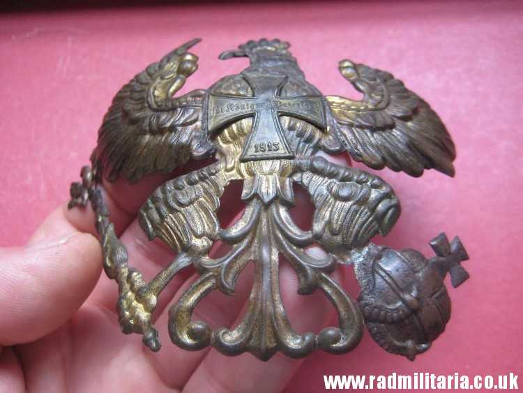 & WW1 original German pickelhaube EAGLE CAP BADGE - metal detecting find. - Image 12