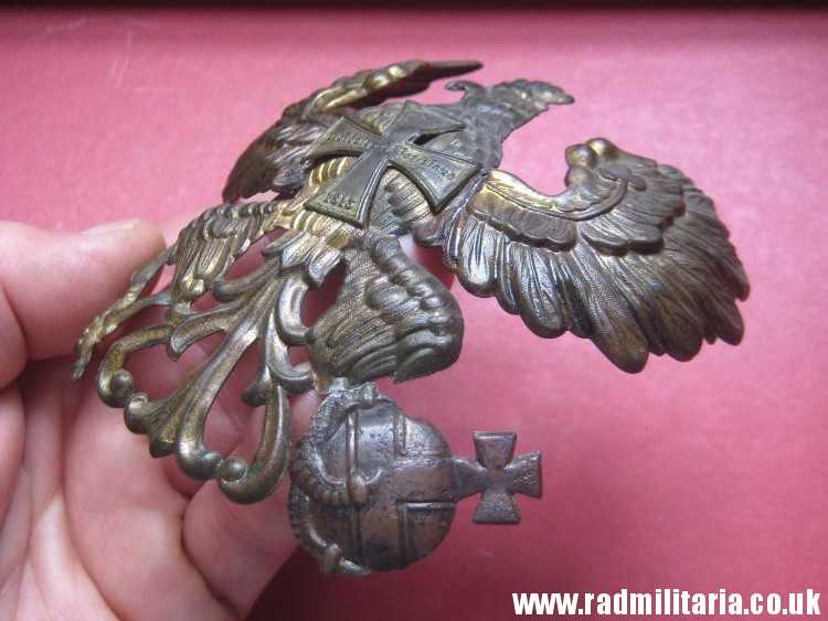 & WW1 original German pickelhaube EAGLE CAP BADGE - metal detecting find. - Image 13