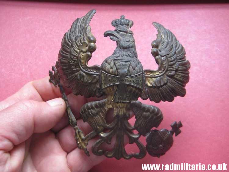 & WW1 original German pickelhaube EAGLE CAP BADGE - metal detecting find. - Image 14