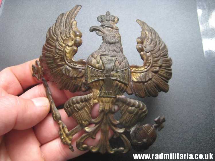 & WW1 original German pickelhaube EAGLE CAP BADGE - metal detecting find. - Image 2