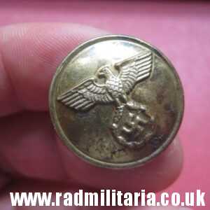 & WW2 German metal BUTTON with EAGLE, Deutsche Reichsbahn.