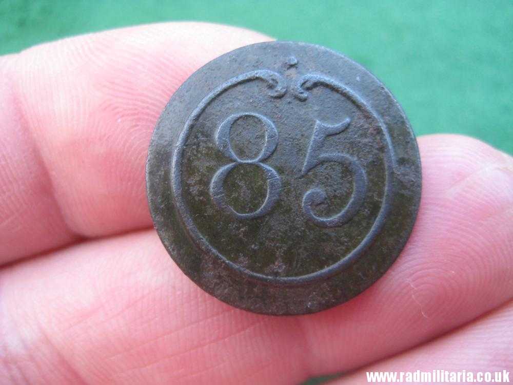 & original large size NAPOLEONIC 85th Infantry Regiment BUTTON with number - metal detecting find. FRANCE - Image 8