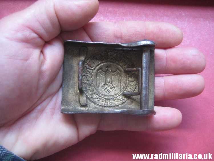 & WW2 German KRIEGSMARINE late war BELT BUCKLE made of steel, rare. - Image 11