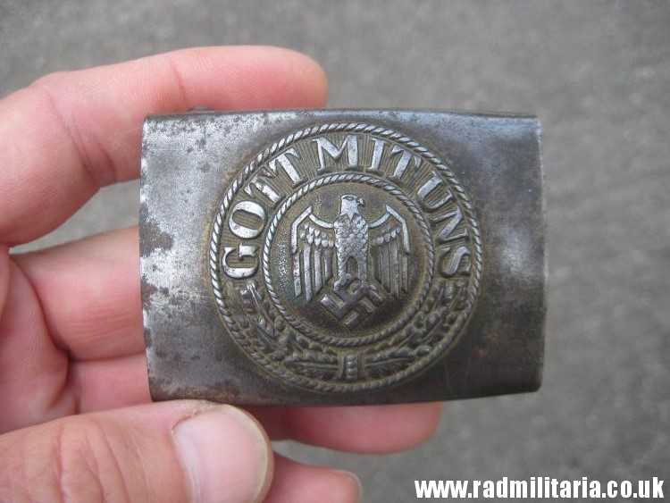 & WW2 German KRIEGSMARINE late war BELT BUCKLE made of steel, rare. - Image 25