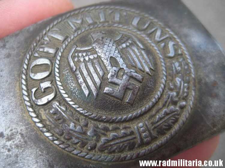 & WW2 German KRIEGSMARINE late war BELT BUCKLE made of steel, rare.