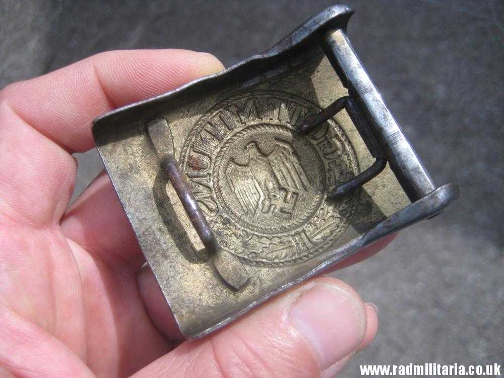 & WW2 German KRIEGSMARINE late war BELT BUCKLE made of steel, rare. - Image 31