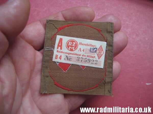 & WW2 German HJ HitlerJugend PATCH in mint condition with paper label ...