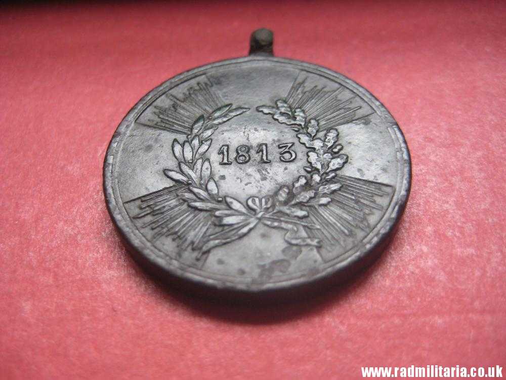 & original PRUSSIAN MEDAL 1813, battlefield relic from Napoleonic Wars.