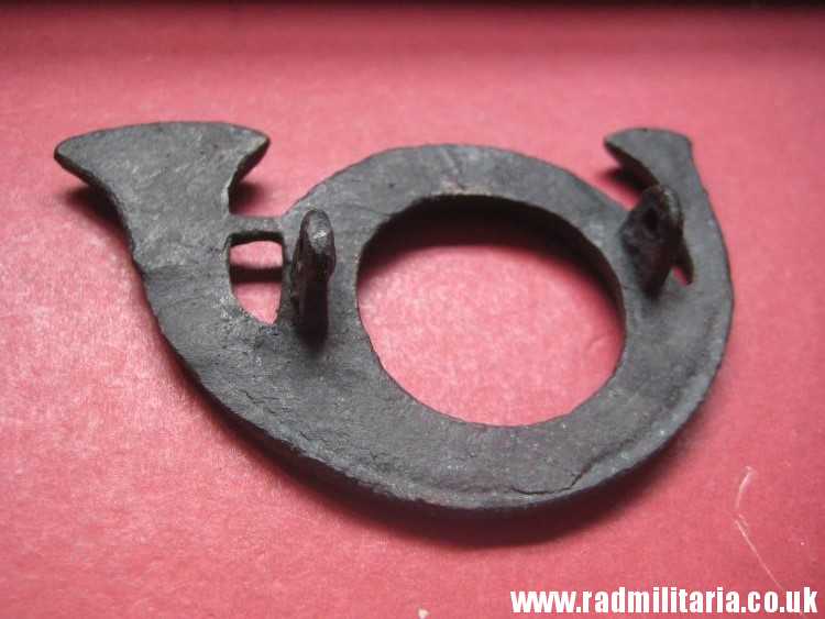 & original French ammunition pouch HORN METAL BADGE Voltiegeur of the Line, Napoleonic Wars. - Image 4