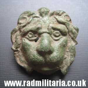 & original bronze LION'S HEAD coast decoration - battlefield relic, Napoleonic Wars.