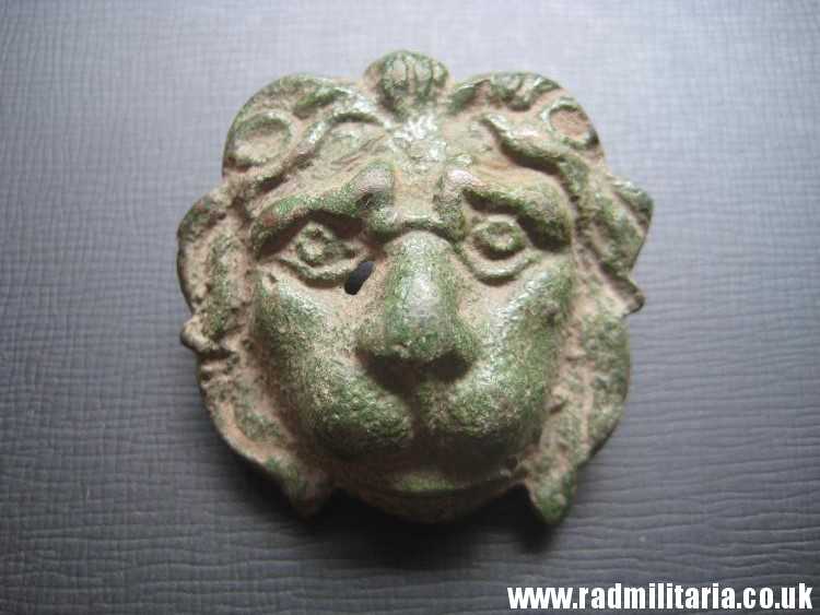 & original bronze LION'S HEAD coast decoration - battlefield relic, Napoleonic Wars.