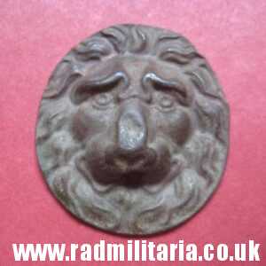 & original metal LION'S HEAD part of Cavalry Cap - battlefield relic, Napoleonic Wars.
