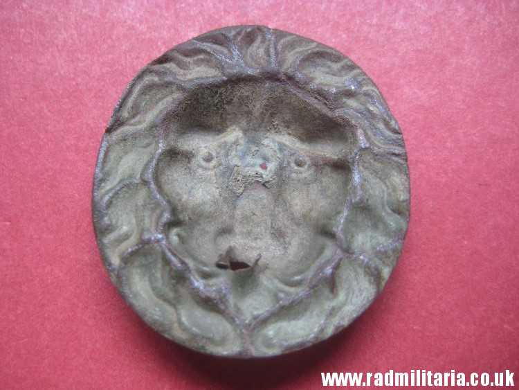 & original metal LION'S HEAD part of Cavalry Cap - battlefield relic, Napoleonic Wars. - Image 4