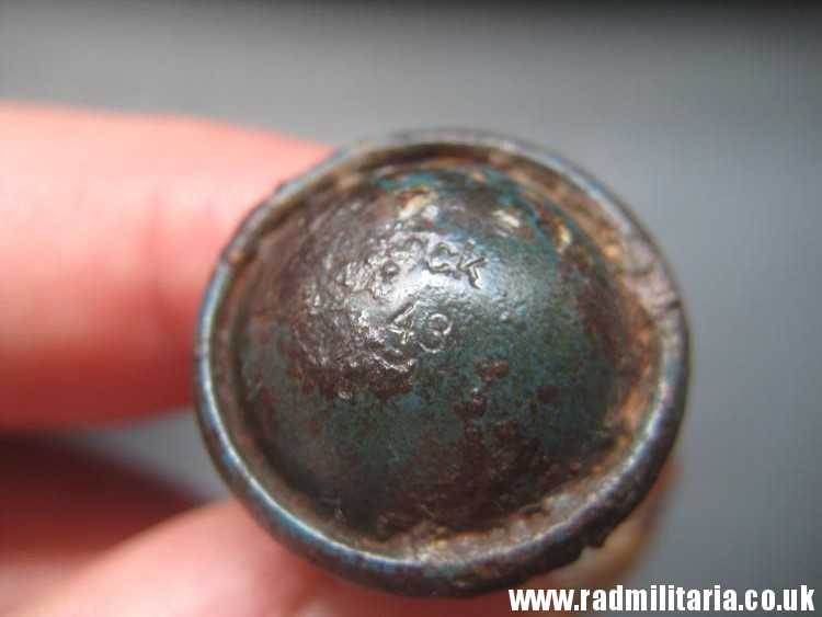 & WW2 German M39 "Egg" handgranade KNOB (Arbeisskappe) with maker mark - gck 43 and with original rope. - Image 8