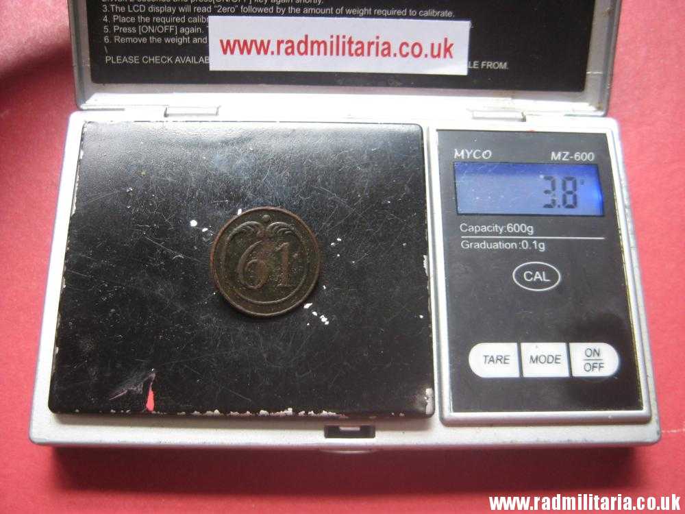 & original large size NAPOLEONIC 61st Infantry Regiment BUTTON with number - metal detecting find. FRANCE - Image 10