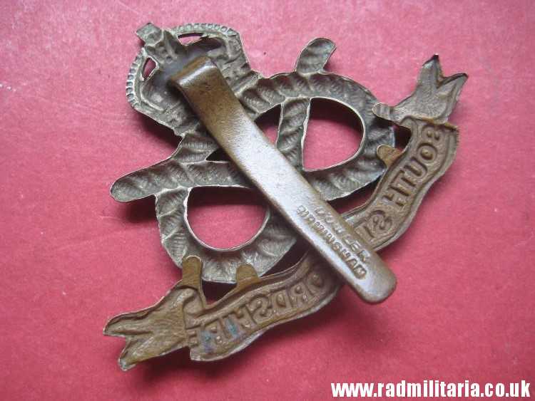 & WW1 original British CAP BADGE - SOUTH STAFFORDSHIRE maker: DOWLER BIRMINGHAM. - Image 6