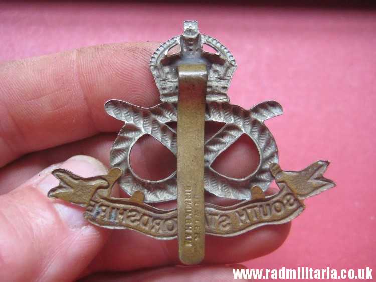 & WW1 original British CAP BADGE - SOUTH STAFFORDSHIRE maker: DOWLER BIRMINGHAM. - Image 9
