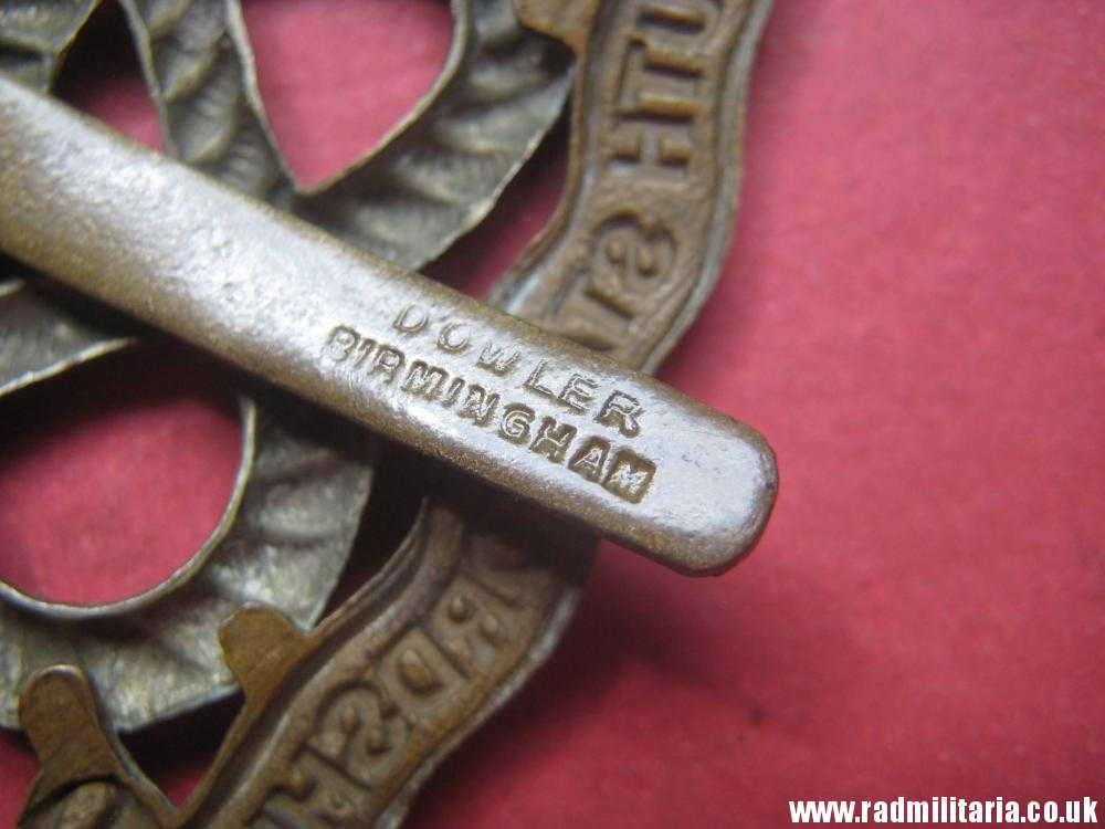 & WW1 original British CAP BADGE - SOUTH STAFFORDSHIRE maker: DOWLER BIRMINGHAM. - Image 5