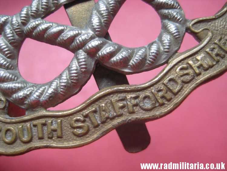 & WW1 original British CAP BADGE - SOUTH STAFFORDSHIRE maker: DOWLER BIRMINGHAM. - Image 13