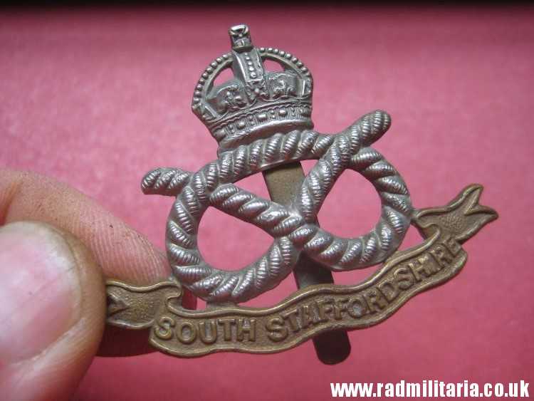 & WW1 original British CAP BADGE - SOUTH STAFFORDSHIRE maker: DOWLER BIRMINGHAM. - Image 14