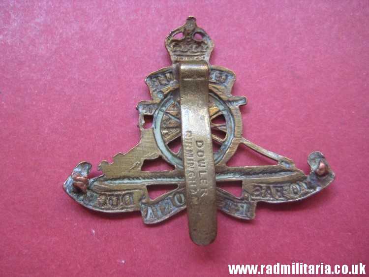 & WW2 original British small CAP BADGE - ARTILLERY maker: DOWLER BIRMINGHAM. - Image 3