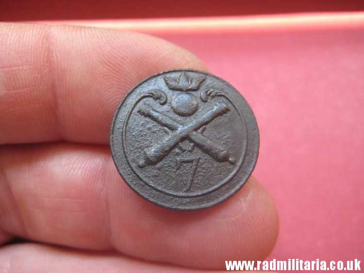 & original NAPOLEONIC 7th Artillery Regiment BUTTON with number and crossd Cannons - metal detecting find. FRANCE pre 1815 - Image 17
