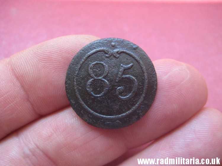 & original large size NAPOLEONIC 85th Infantry Regiment BUTTON with number - metal detecting find. FRANCE. - Image 3