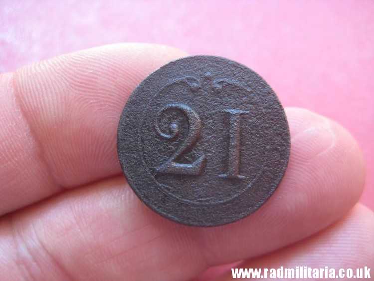 & original large size NAPOLEONIC 21st Infantry Regiment BUTTON with number - metal detecting find. FRANCE pre 1815 - Image 10