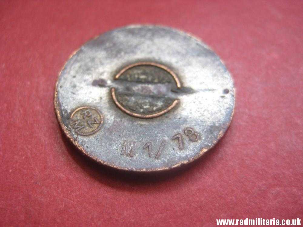 & WW2 GERMAN NSDAP membership ENAMEL BADGE maker: RZM M1/78 metal detecting. - Image 6