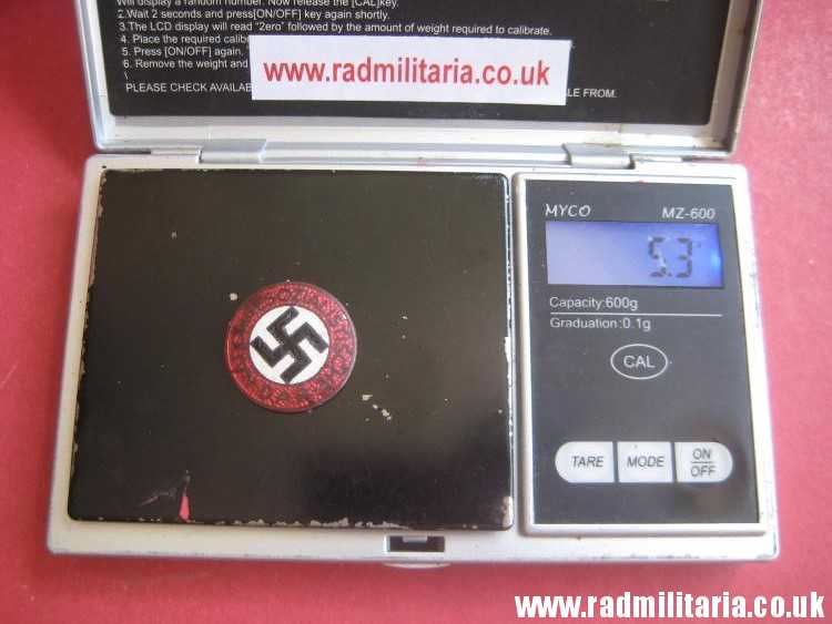 & WW2 GERMAN NSDAP membership ENAMEL BADGE maker: RZM M1/78 metal detecting. - Image 2