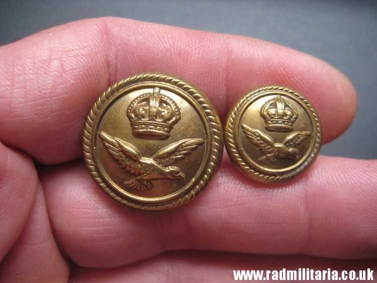 & WW1 RAF - RNAS Royal Naval Air Service BUTTONS in good condition. - SET of 2